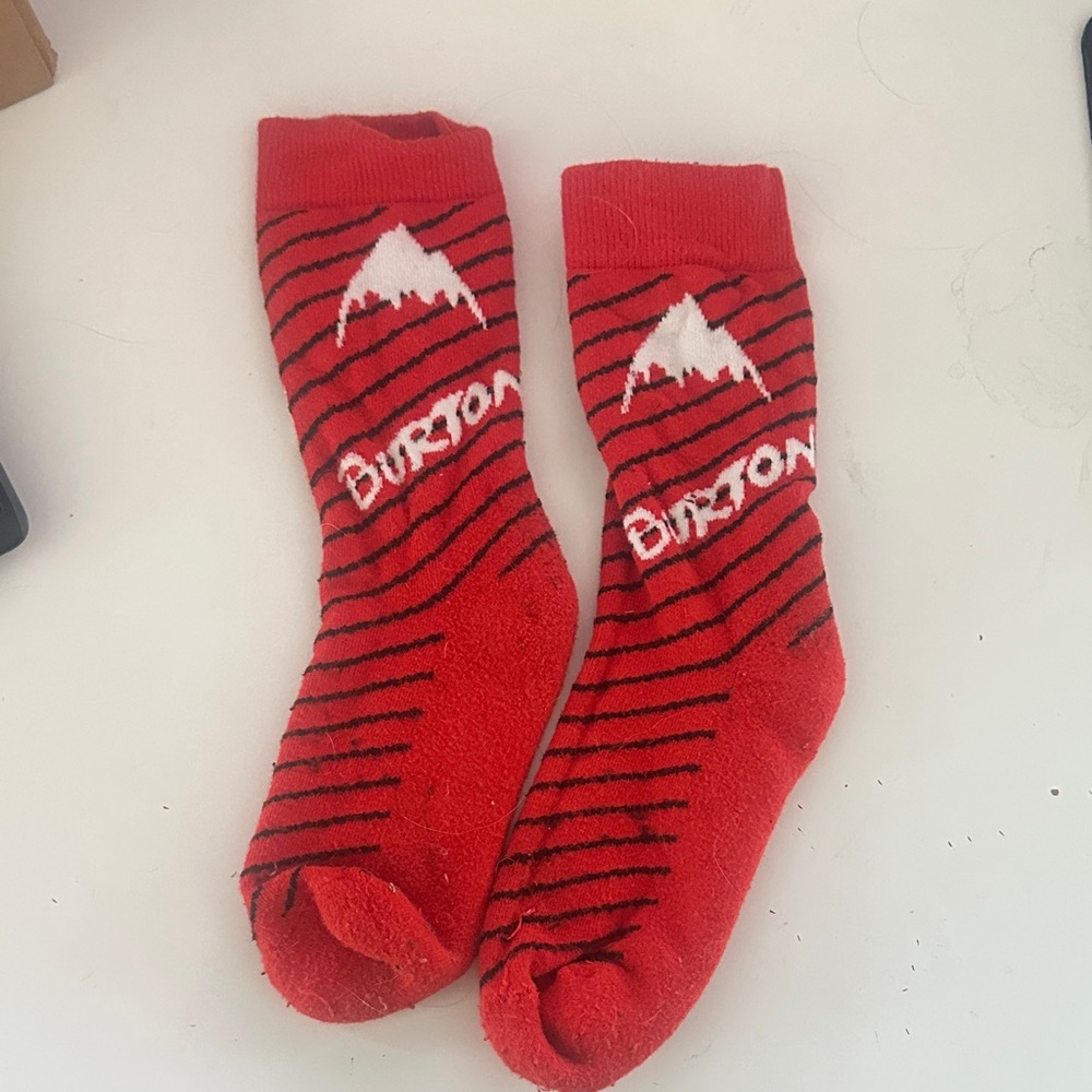 Burton Men's Red and Black Striped Socks